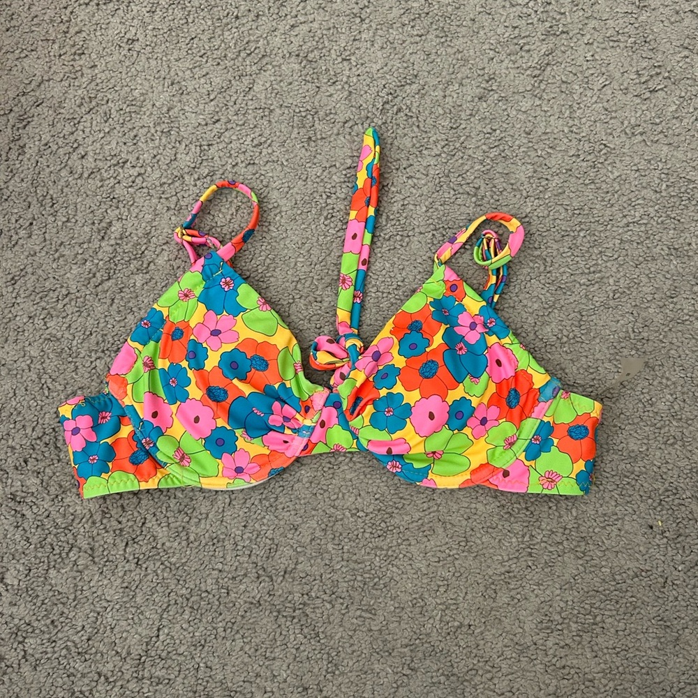 Colorful Floral Womens Swim Top